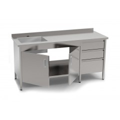Стіл-тумба з ванною мийною зварною КИЙ-В СТМВ-1С-2ДР-3Я 
интернет-магазин Стіл-тумба з ванною мийною зварною КИЙ-В СТМВ-1С-2ДР-3Я