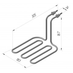 ТЕН на фритюрницю ФР-5 КИЙ-В Е10 / 2,2 П 220